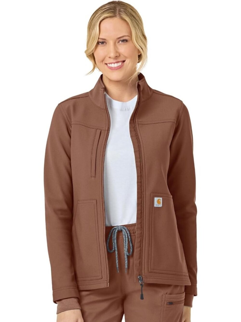 Rugged Flex Women's Modern Fit Bonded Fleece Scrubs Jacket - Cozy & Durable